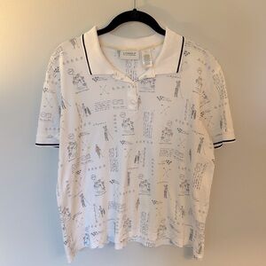 LizGolf Collared Golf Themed Short Sleeve Shirt - Ladies Medium